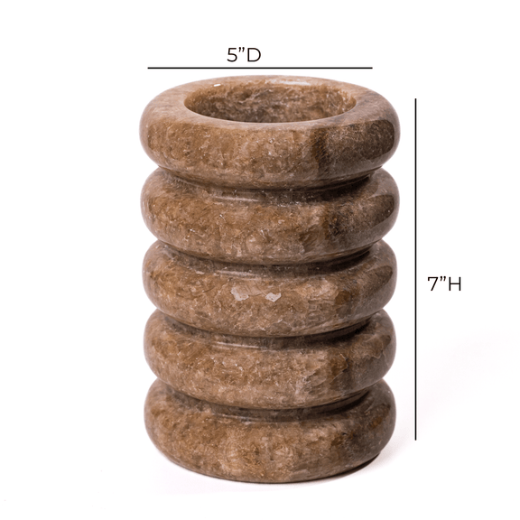 Marble Layered Decorative Vase - Brown
