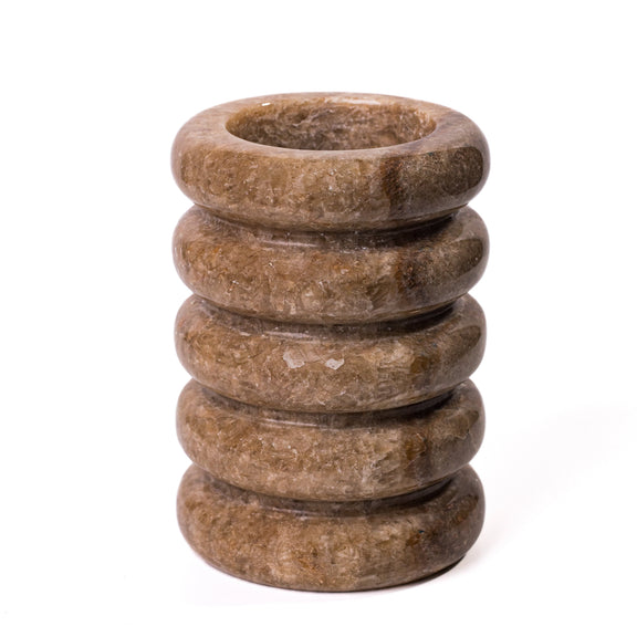 Marble Layered Decorative Vase - Brown