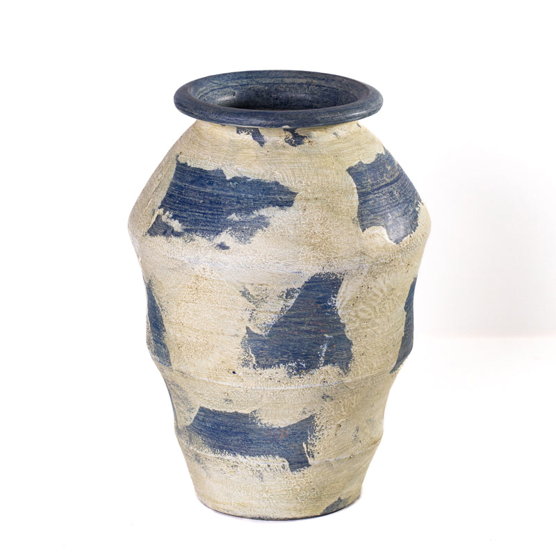 Visha Cream and Blue Terracotta Decorative Vase