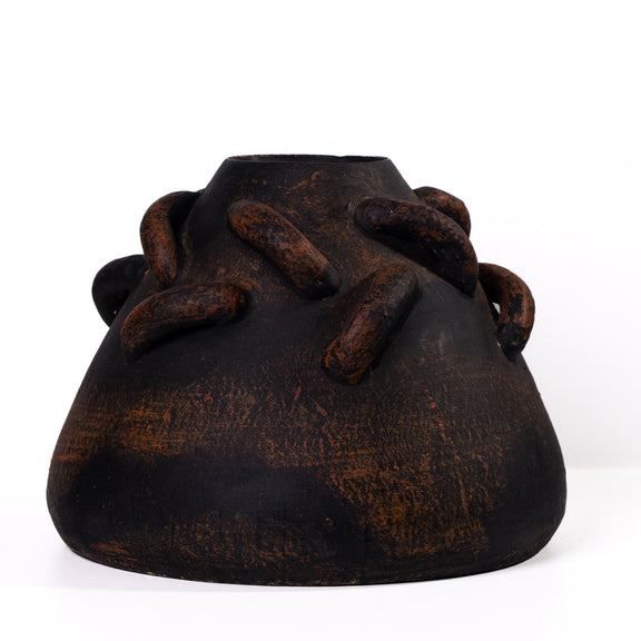 Visha Roped Dark Terracotta Decorative Vase