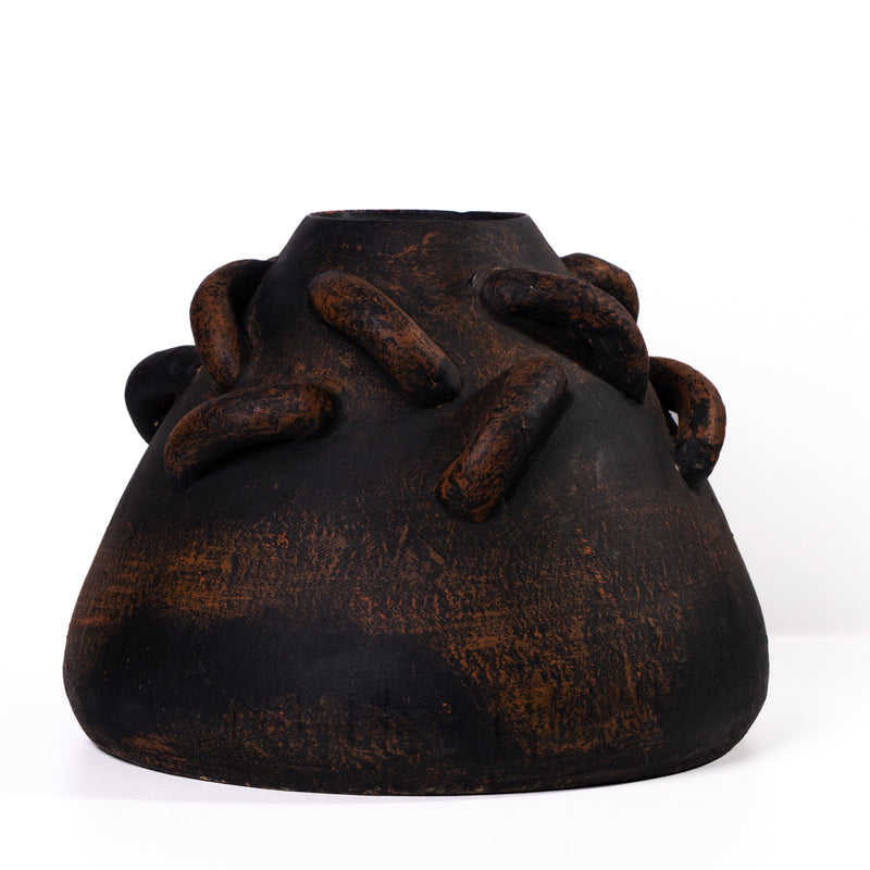 Visha Roped Dark Terracotta Decorative Vase
