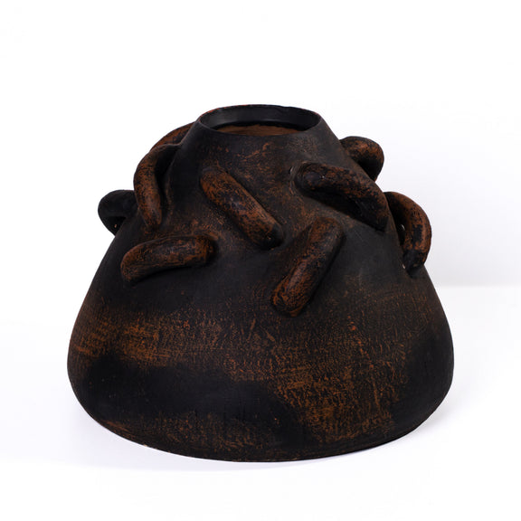 Visha Roped Dark Terracotta Decorative Vase