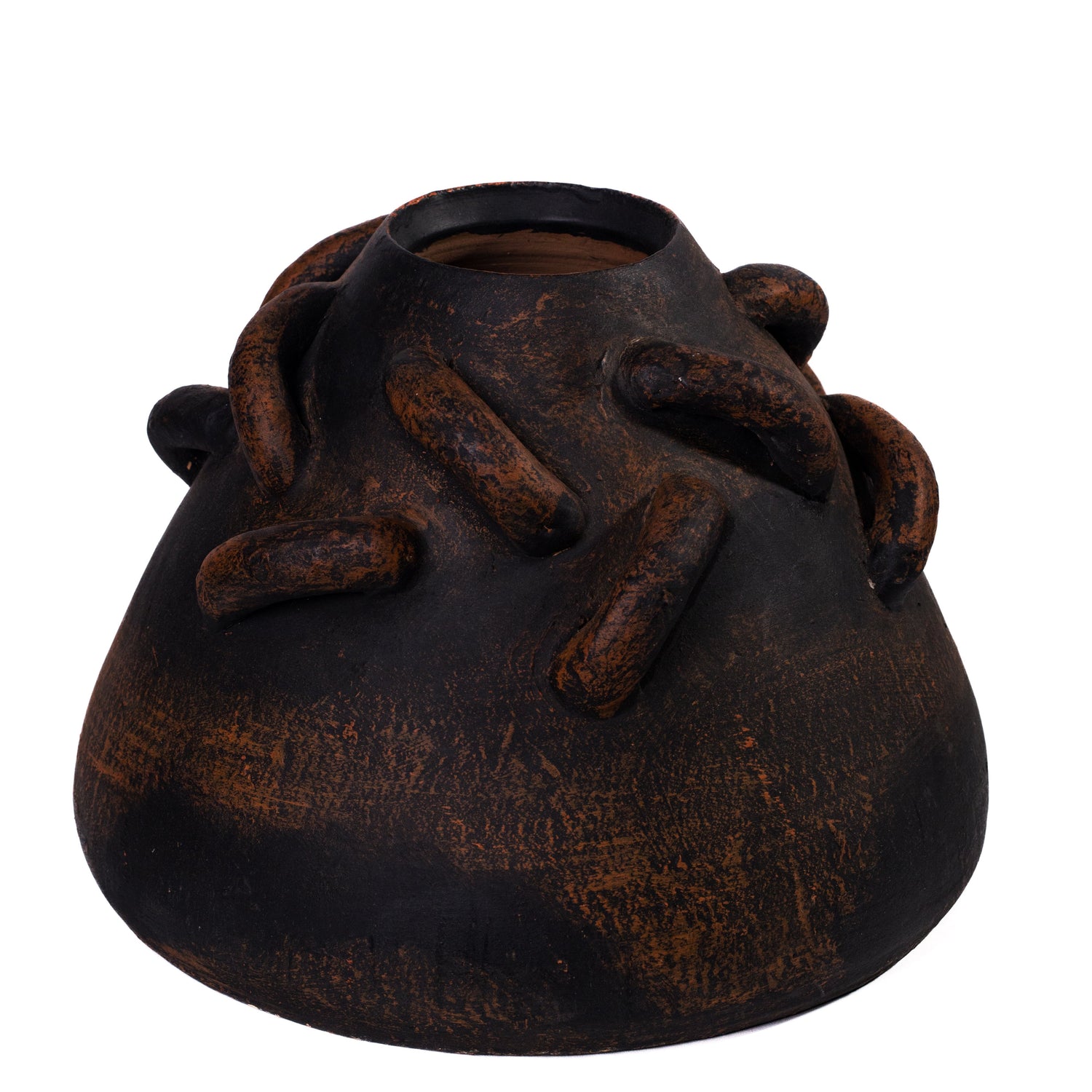 Visha Roped Dark Terracotta Decorative Vase