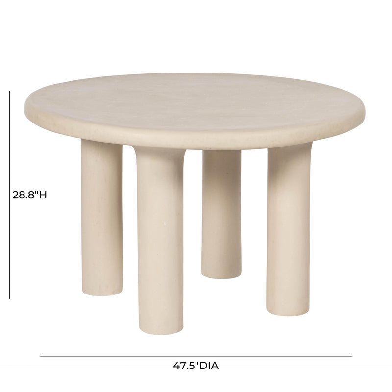 Barbara Cream Textured Indoor / Outdoor 47 inch Round Dining Table