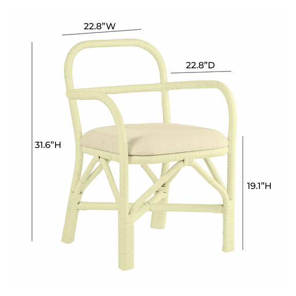 Ginny Cream Rattan Dining Chair