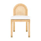 Amara Natural Rattan and Performance Fabric Arched Back Dining Chair
