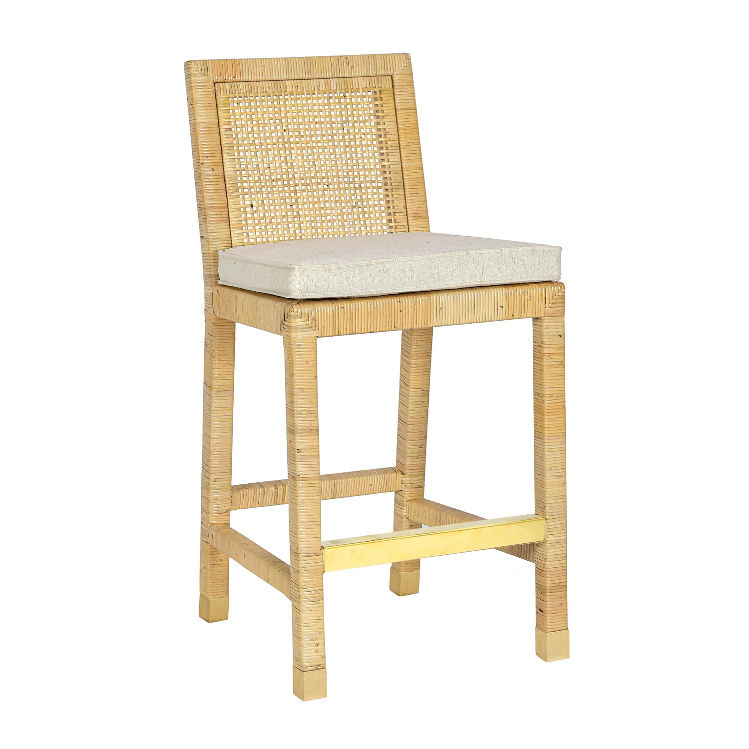 Amara Cream Linen Counter Stool