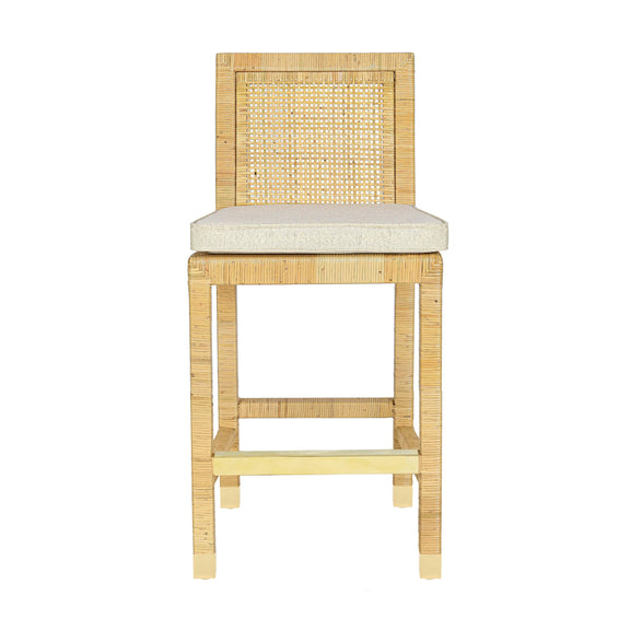 Amara Cream Linen Counter Stool