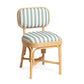 Dorine Striped Performance Linen &amp; Rattan Dining Chair - Mint Green