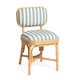 Dorine Striped Performance Linen &amp; Rattan Dining Chair - Mint Green