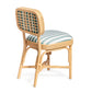 Dorine Striped Performance Linen &amp; Rattan Dining Chair - Mint Green