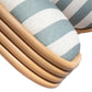 Dorine Striped Performance Linen &amp; Rattan Dining Chair - Mint Green