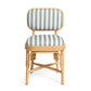 Dorine Striped Performance Linen &amp; Rattan Dining Chair - Mint Green