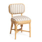 Dorine Striped Performance Linen &amp; Rattan Dining Chair - Khaki