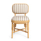 Dorine Striped Performance Linen &amp; Rattan Dining Chair - Khaki
