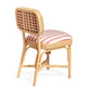 Dorine Striped Performance Linen &amp; Rattan Dining Chair - Cherry