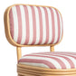 Dorine Striped Performance Linen &amp; Rattan Dining Chair - Cherry