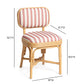 Dorine Striped Performance Linen &amp; Rattan Dining Chair - Cherry