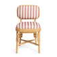 Dorine Striped Performance Linen &amp; Rattan Dining Chair - Cherry
