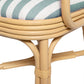 Dorine Striped Performance Linen &amp; Rattan Dining Armchair - Mint Green