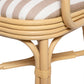 Dorine Striped Performance Linen &amp; Rattan Dining Armchair - Khaki