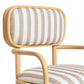 Dorine Striped Performance Linen &amp; Rattan Dining Armchair - Khaki