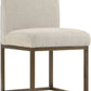Haute Beige Linen Chair in Brass