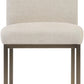 Haute Beige Linen Chair in Brass