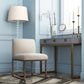 Haute Beige Linen Chair in Brass