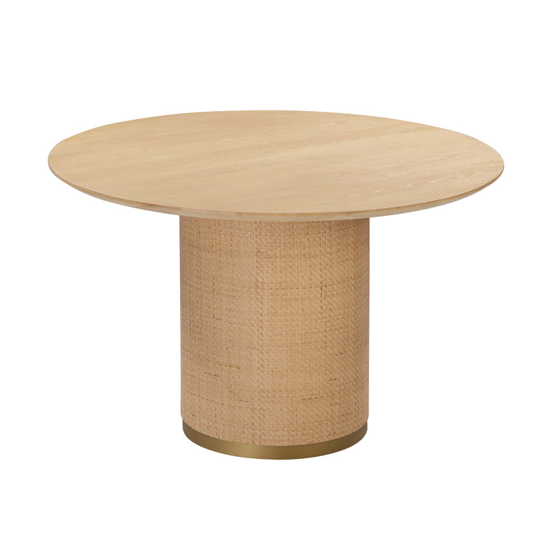 Akiba 47" Natural Ash &amp; Rattan Round Dining Table