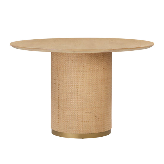 Akiba 47" Natural Ash &amp; Rattan Round Dining Table