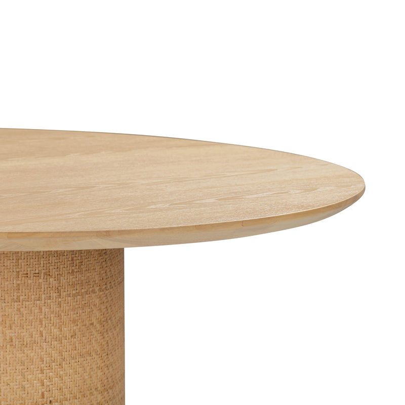 Akiba 47" Natural Ash &amp; Rattan Round Dining Table