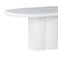Elika White Faux Plaster Oval Dining Table