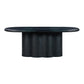 Elika Black Faux Plaster Oval Dining Table