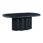 Elika Black Faux Plaster Oval Dining Table