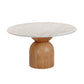 Cynthia Travertine Concrete Indoor / Outdoor 54 inch Round Dining Table