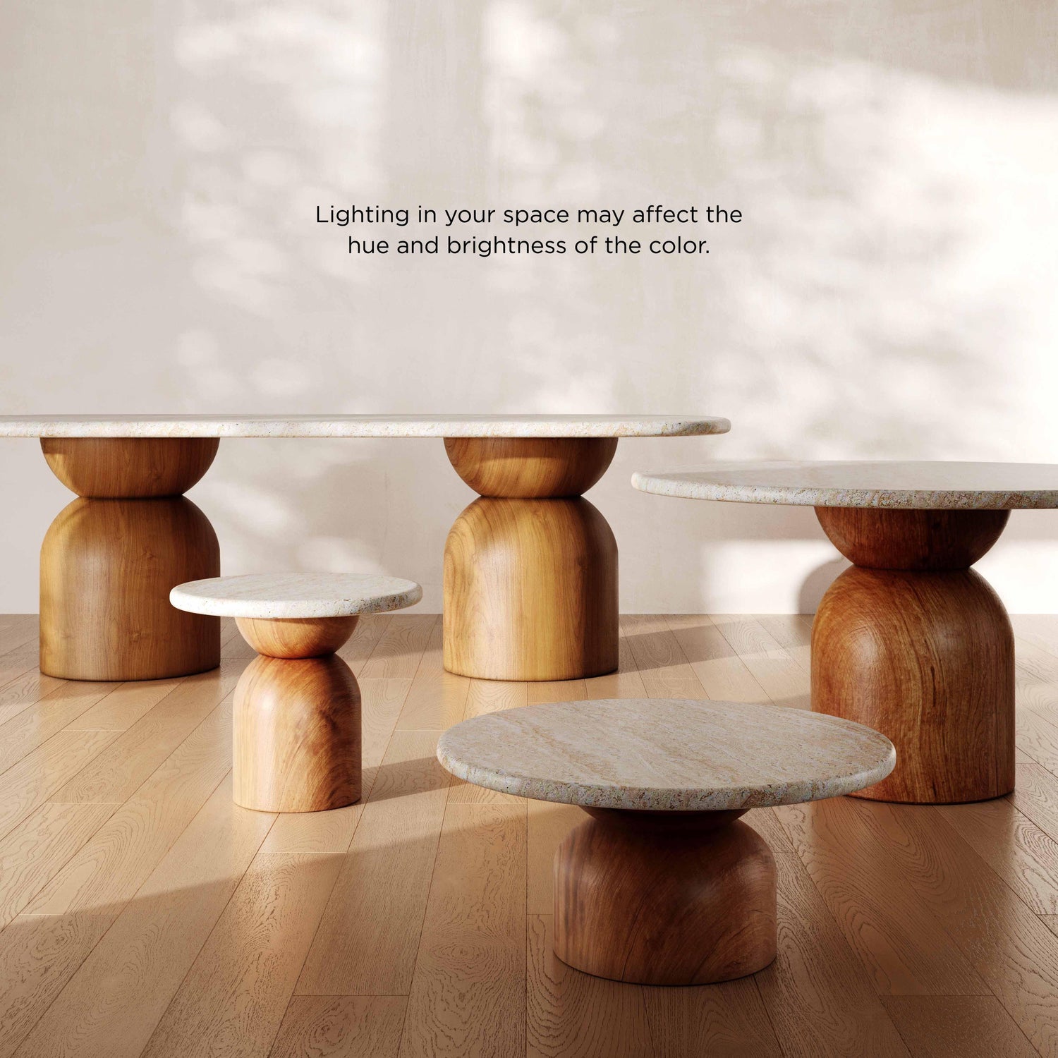 Cynthia Travertine Concrete Indoor / Outdoor 54 inch Round Dining Table