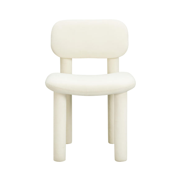 Elise Ivory White Performance Velvet Dining Chair
