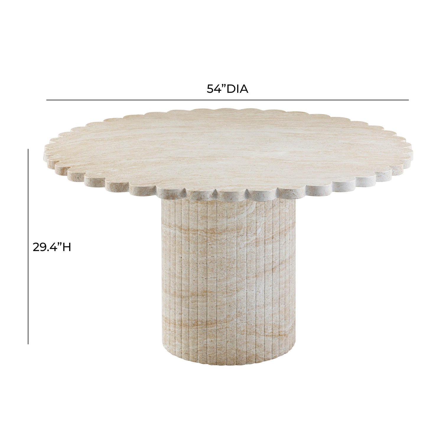 Blossom Washed Travertine Finish Indoor / Outdoor 54 inch Round Dining Table