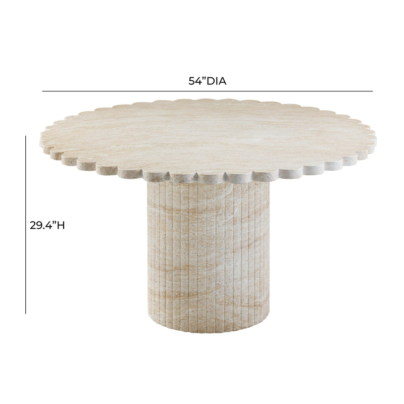 Blossom Washed Travertine Finish Indoor / Outdoor 54 inch Round Dining Table