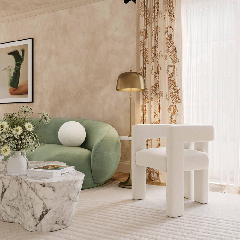 Sloane Bone White Recycled Fabric Chair