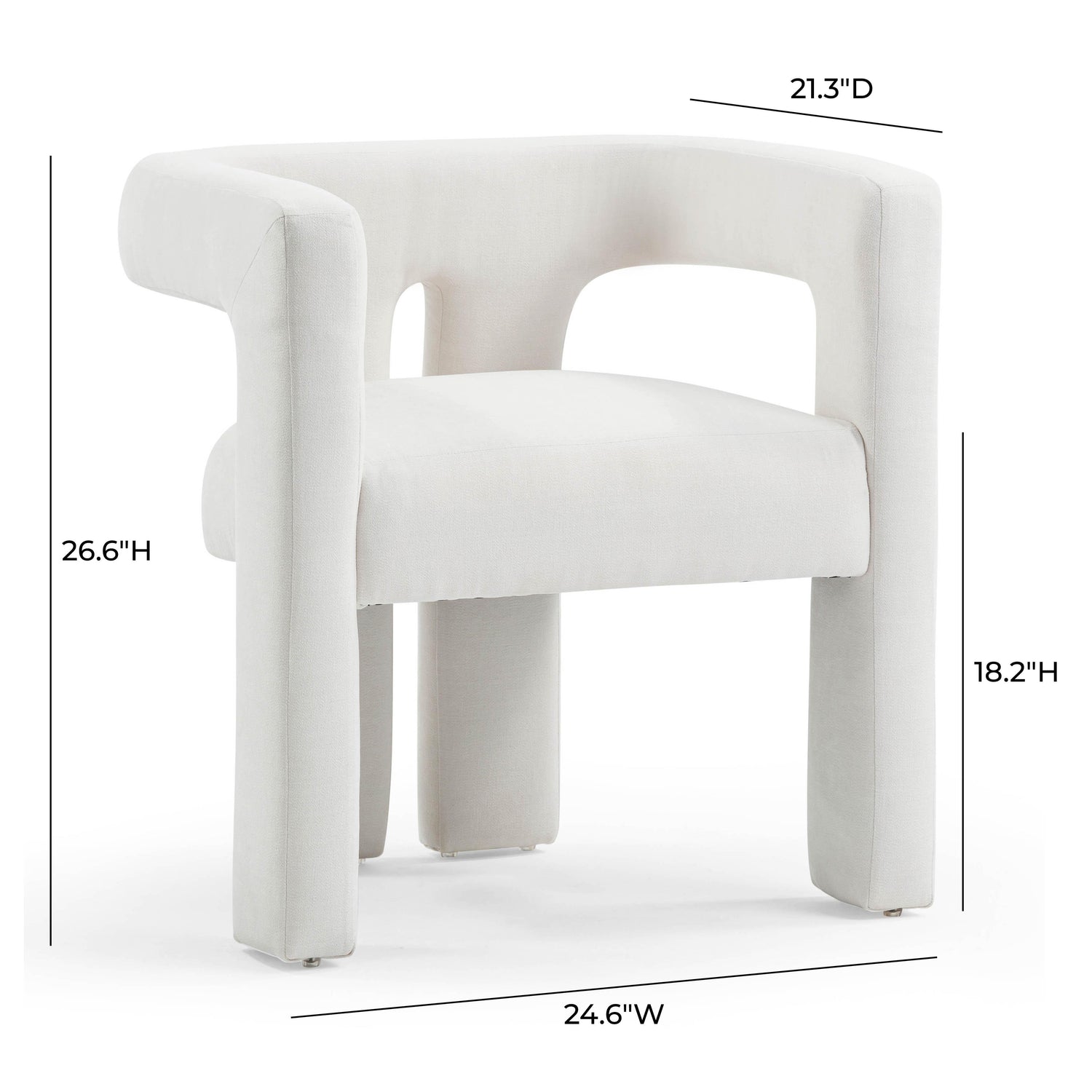 Sloane Bone White Recycled Fabric Chair