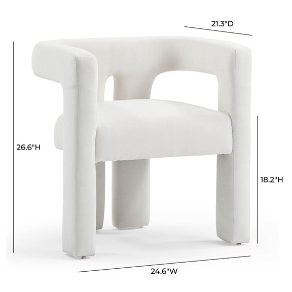 Sloane Bone White Recycled Fabric Chair
