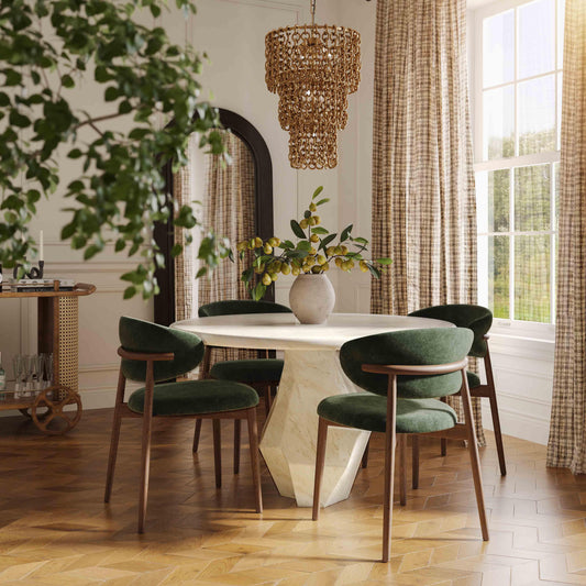 Esme Faux Marble Indoor/Outdoor 48" Round Dining Table