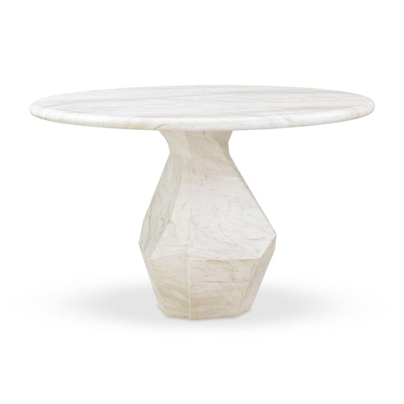 Esme Faux Marble Indoor/Outdoor 48" Round Dining Table