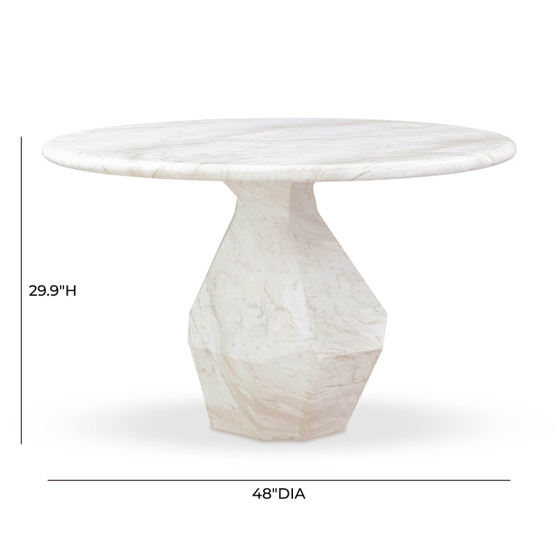 Esme Faux Marble Indoor/Outdoor 48" Round Dining Table