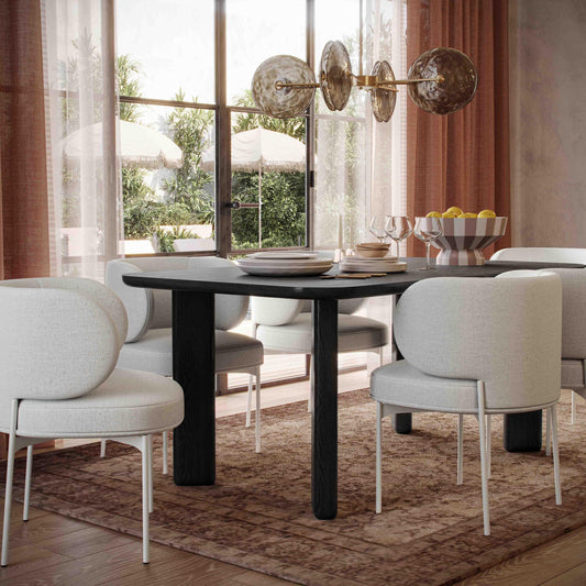 Jodie Black Ash 68" Rectangular Dining Table