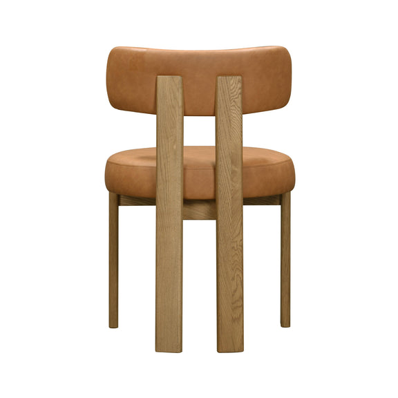 Odessa Saddle Brown Vegan Leather Dining Chair
