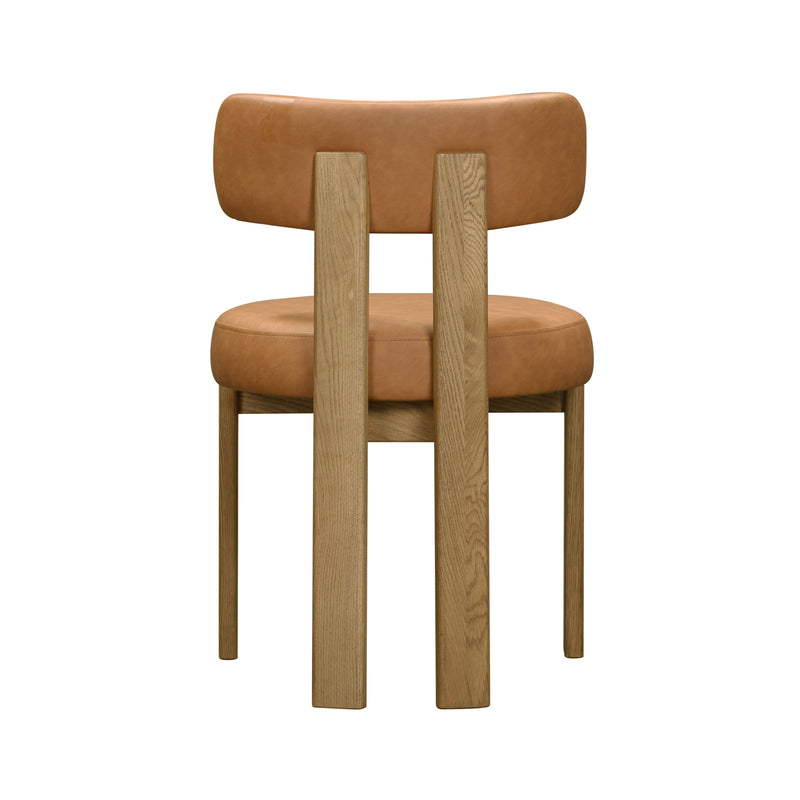 Odessa Saddle Brown Vegan Leather Dining Chair