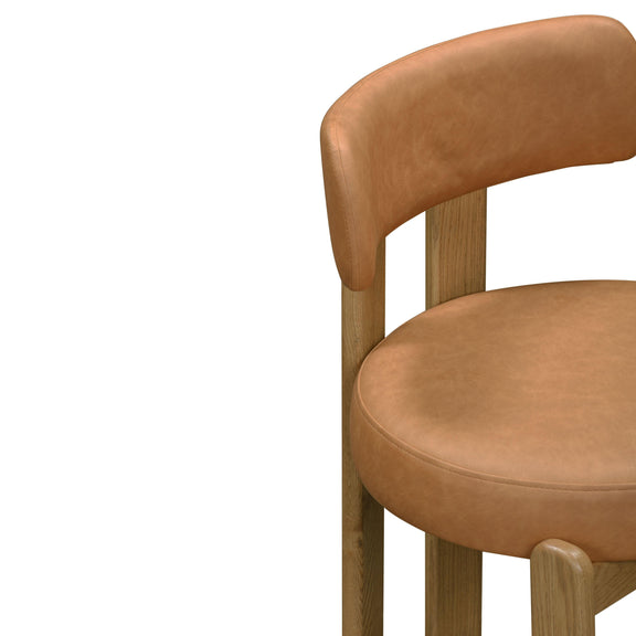 Odessa Saddle Brown Vegan Leather Dining Chair